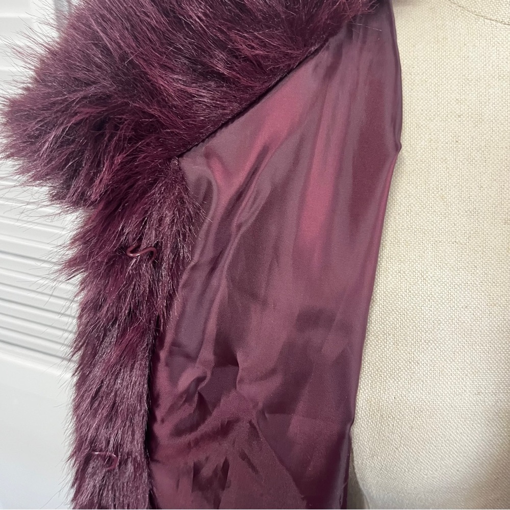 NWT No Boundaries Burgundy Faux Fur Teddy Jacket - Picture 6 of 9